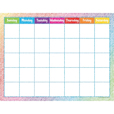 Teacher Created Resources Colorful Scribble Calendar Chart, PK6 TCR7525